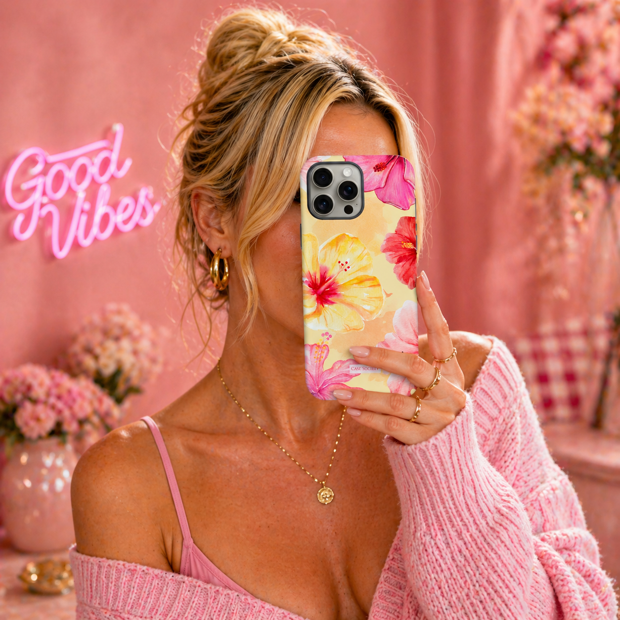 Golden Hibiscus iPhone Tough Case